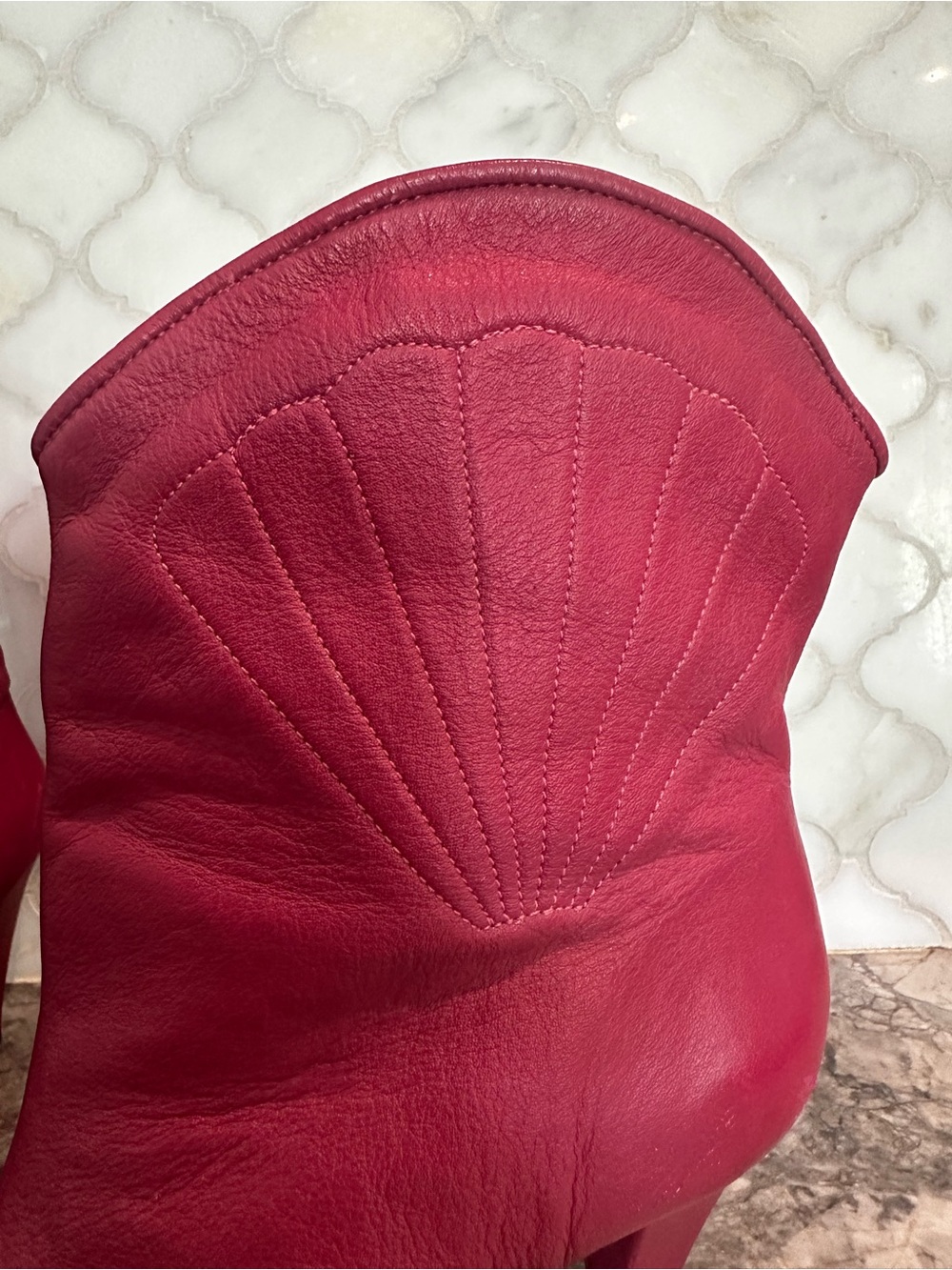 Colcci Pink Leather Western Ankle Booties Size 7 / EU 38 Made in Brazil - Picture 9 of 10